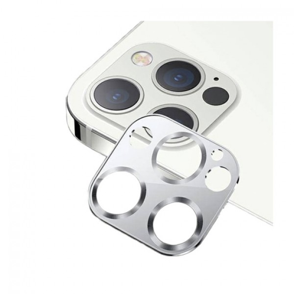 Μεταλλικό Κάλυμμα Κάμερας με tempered glass για iPhone 11 pro max Ασημί